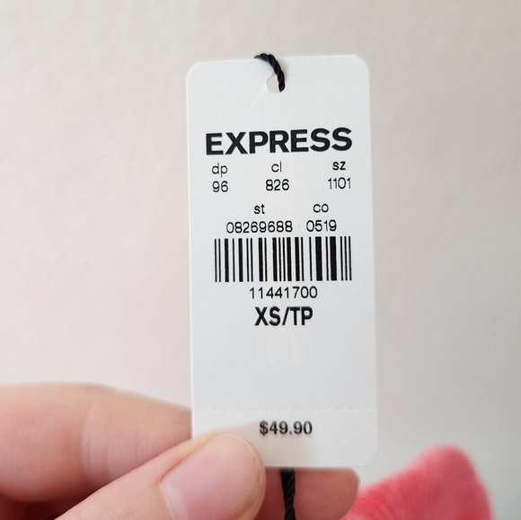 Express Bright Pink Coral Cropped Sweater  XS NWT - Picture 5 of 6